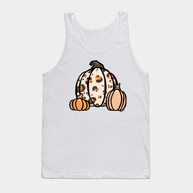 Orange Leopard Print Pumpkin Tank Top by Jan Grackle